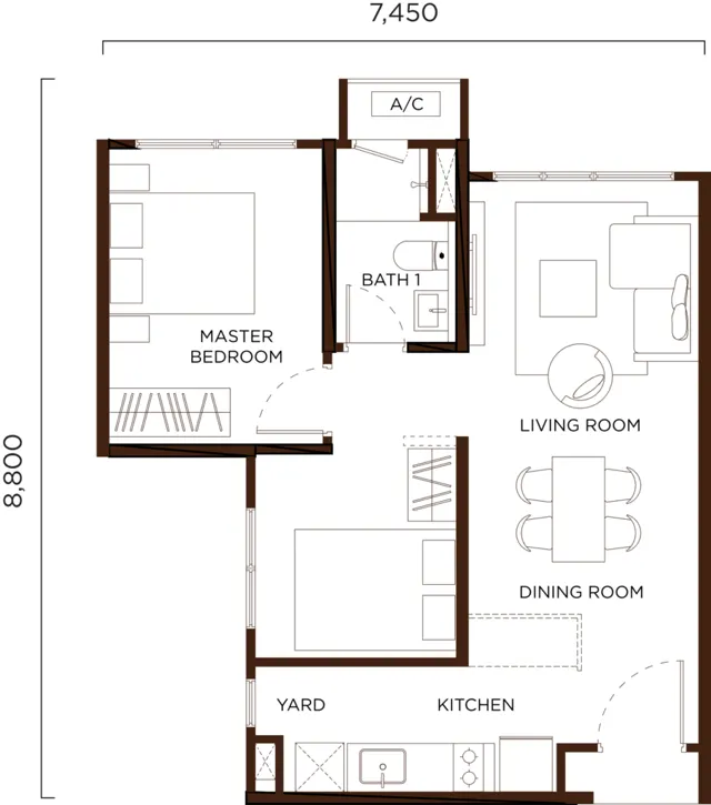 Amberwood Resort Residences, Johor Bahru Type A · 2 bed