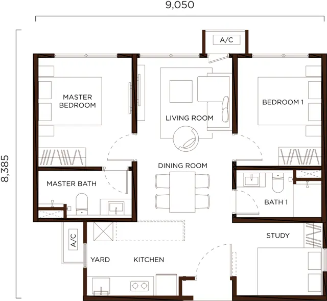 Amberwood Resort Residences, Johor Bahru Type B · 2 bed