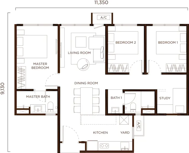 Amberwood Resort Residences, Johor Bahru Type C · 3 bed