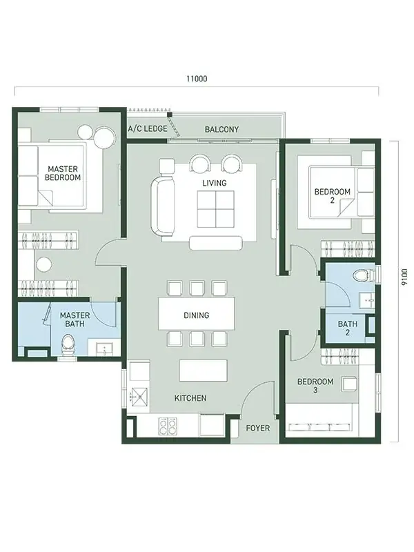 Aras Residences, WCity OUG Type B