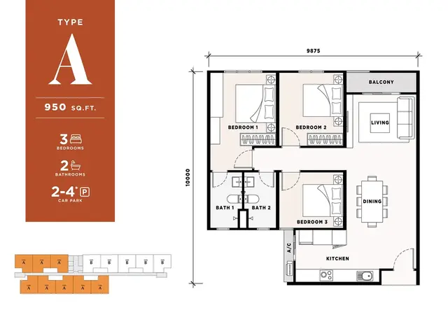Harbour View Residence, Butterworth Type A