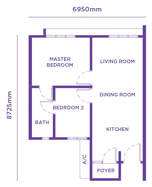 Residensi Kamelia, Bandar Sri Damansara Type A1 · 2 bed