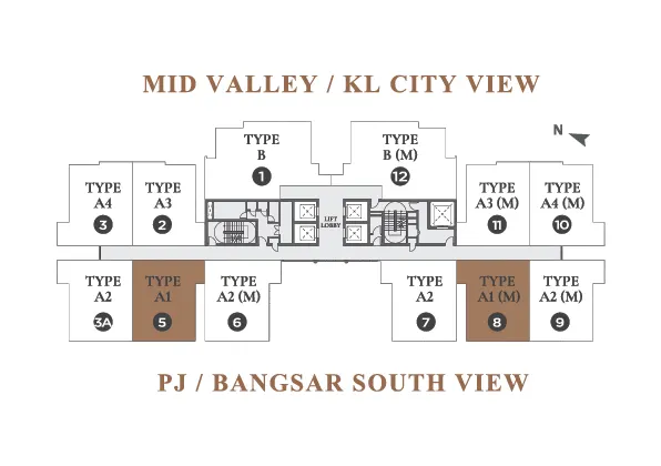 River Park Bangsar South, Bangsar South Type A1 · 812 sq ft · 2 bed