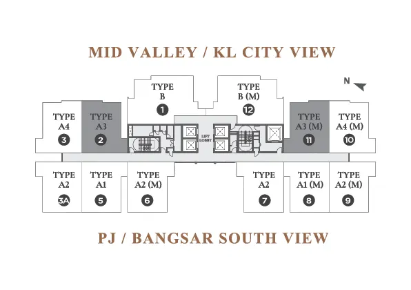 River Park Bangsar South, Bangsar South Type A3 · 861 sq ft · 2 bed