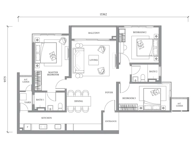 River Park Bangsar South, Bangsar South Type B · 1,180 sq ft
